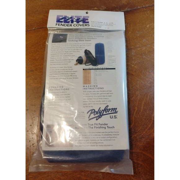 POLYFORM EFC-1 Blue Boat Fender Cover, Fits F-1, HTM-1, G-3, G-4 Boat Fenders - Picture 2 of 3